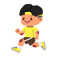 boy participating in a school sports event