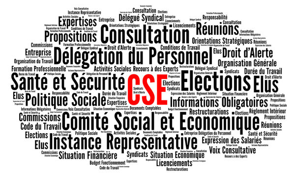 CSE Comit&eacute; social et &eacute;conomique nuage de mots 