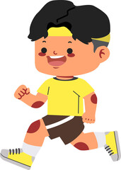 boy participating in a school sports event