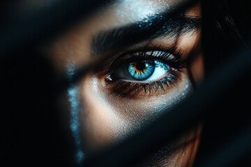 A hyper-realistic close-up of a person face with raised eyebrows and wide eyes, their expression captured mid-reaction to something unexpected, with fine details of their skin and features illuminated