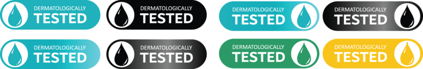 Dermatologically sticker vector label designs for products