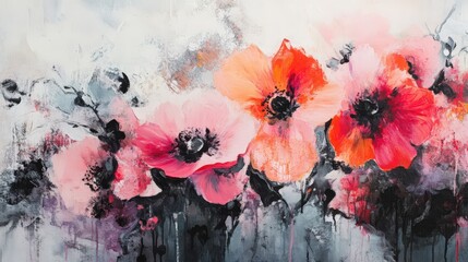 Fototapeta premium A bold spring garden-inspired floral texture with high contrast