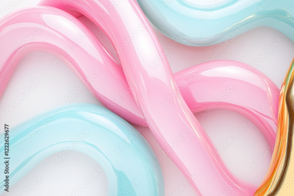 Aufkleber dynamic abstract composition features a colorful flow of intertwining vein-like structures in shades
