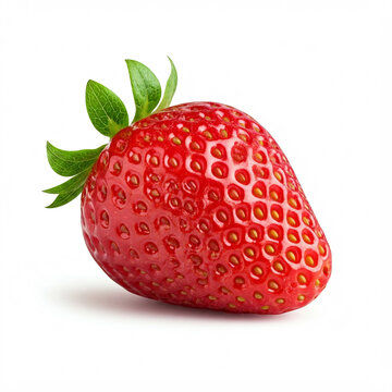 Perfekt gereifte Erdbeere vor wei&szlig;em Hintergrund