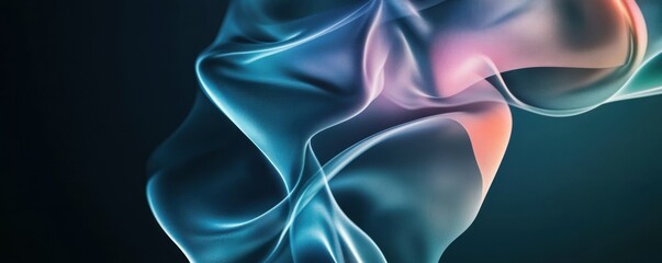 Naklejka premium Abstract fluid waveforms in vibrant colors on dark background