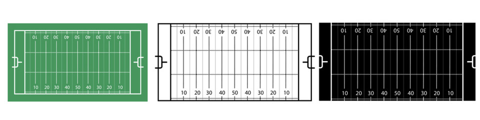 American Football Field icon vector set. Coaching Players Diagram illustration sign collection. American Football symbol or logo.  © Denys