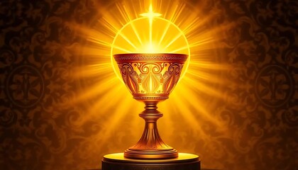 A Golden Chalice Radiates Divine Light