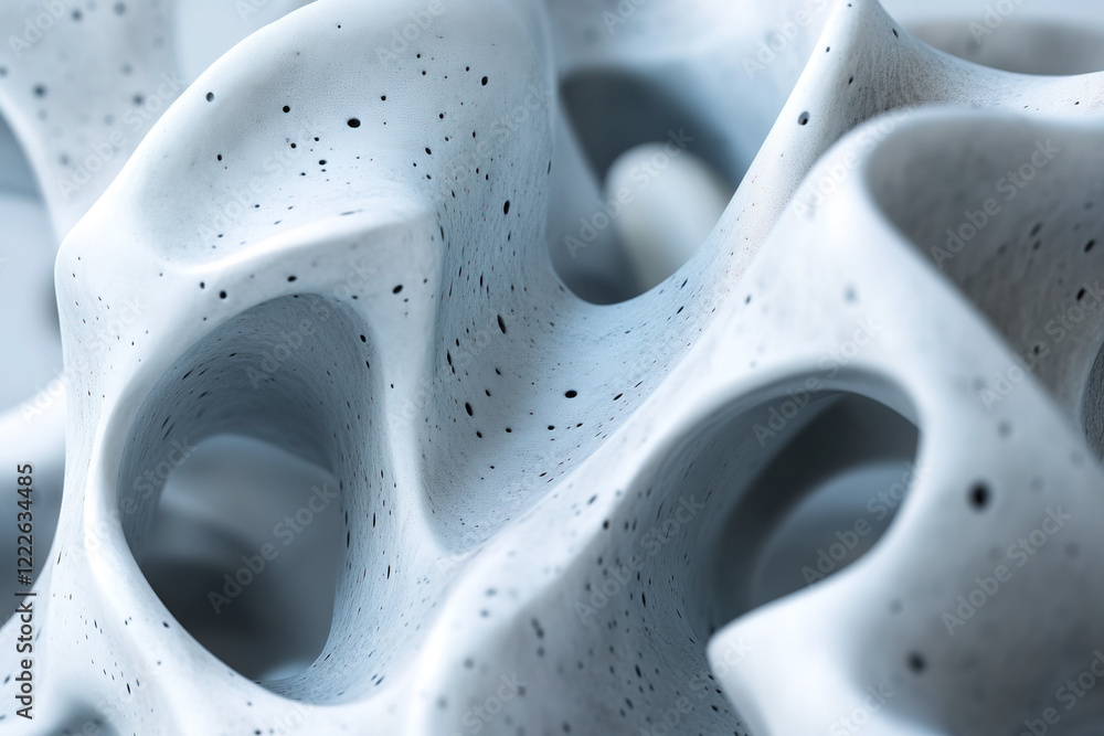 Poster intricate abstract structure in soft gray tones with organic shapes and fine details capturing a sen