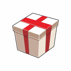 White rectangle gift box vector illustration.