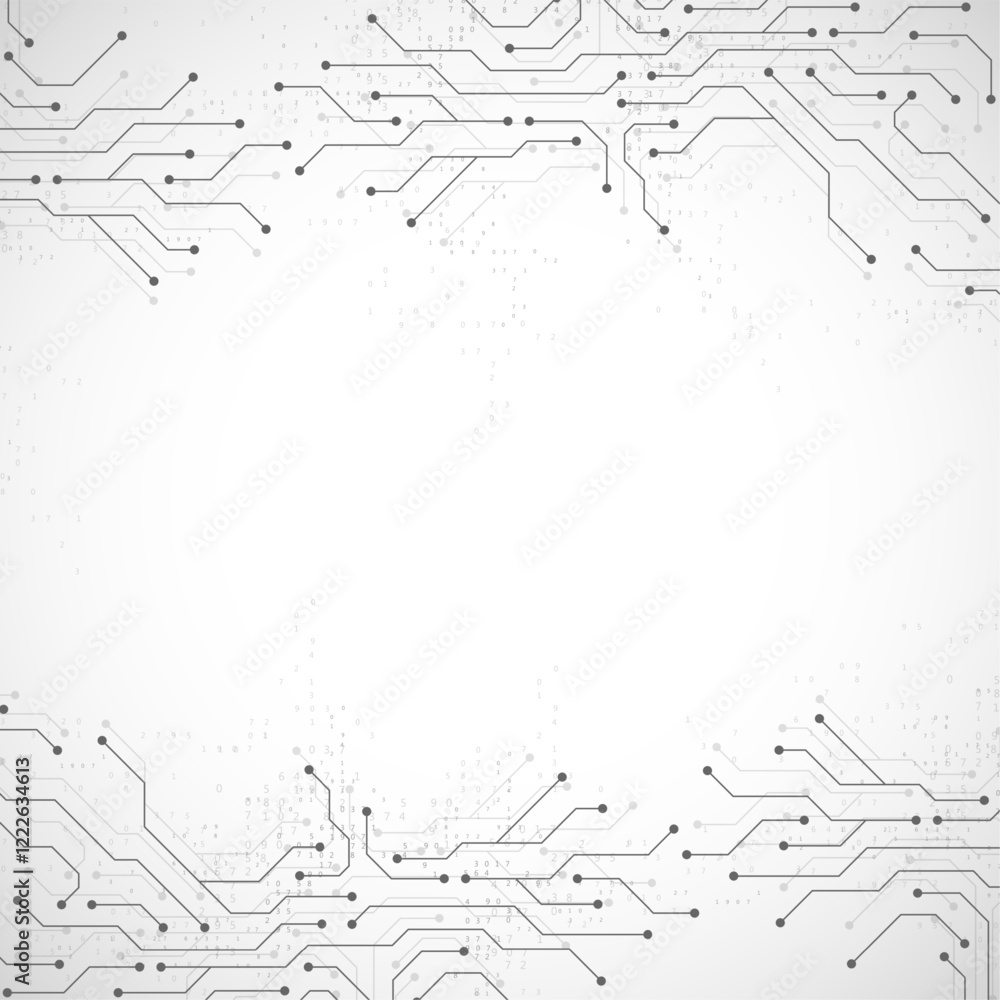 Poster circuit board digital abstract background. motherboard technology texture design. ai semiconductor a