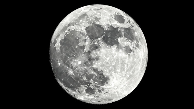 A full moon depicted alone with a background, vector graphic