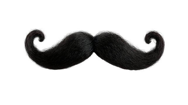 stylish black mustache with curled ends, perfect for adding character