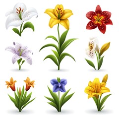 set of yellow flowers