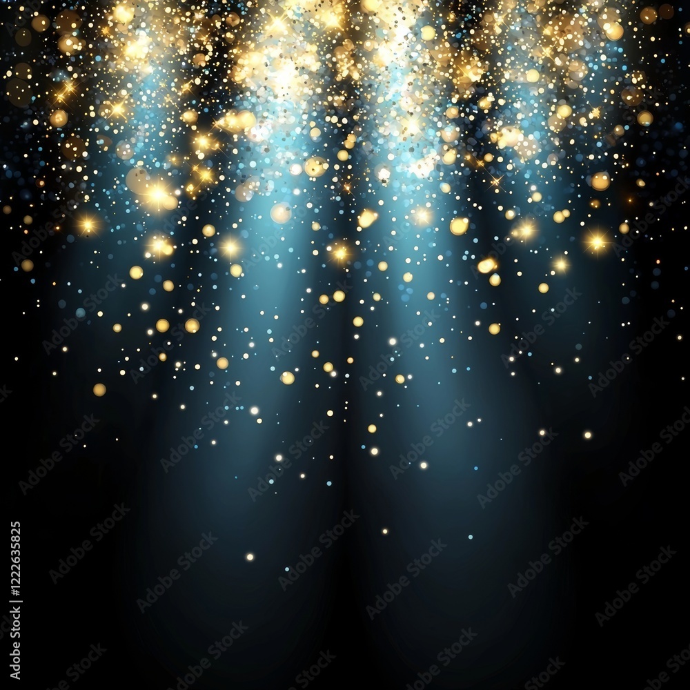 Poster creating a simple illustration of an empty scene with a stage aimed at easy editing and featuring li