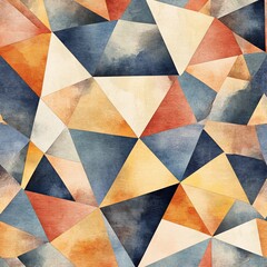 Watercolor seamless pattern. Hand drawn geometric background. Modern abstract wallpaper.