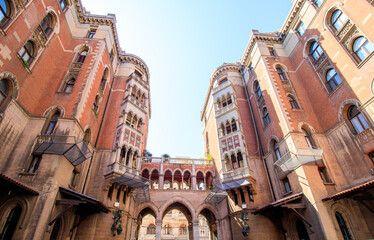 Naklejka premium The Saint Antoine Church courtyard building facade in istanbul