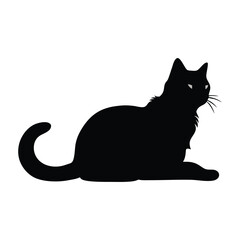 Elegant Black Cat Silhouette Vector for various poses and Perfect for logos