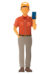 delivery young man courier service vector illustration isolated on white background