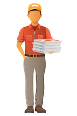 delivery young man courier service vector illustration isolated on white background