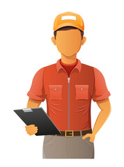 delivery young man courier service vector illustration isolated on white background