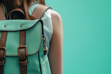 Teal Leather Backpack
