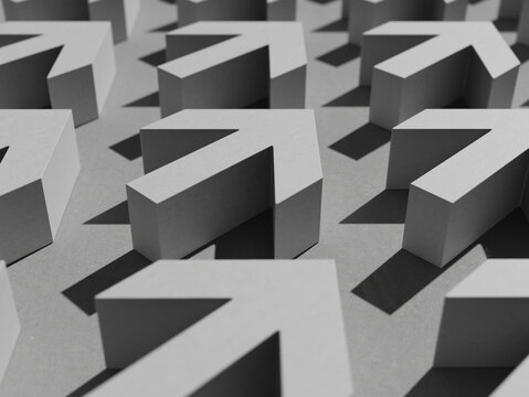 Many Arrows Pointer Signs on Concerte Background