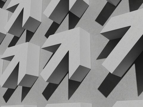 Many Arrows Pointer Signs on Concerte Background