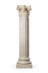 Fototapeta premium Roman pillar architecture column white background.