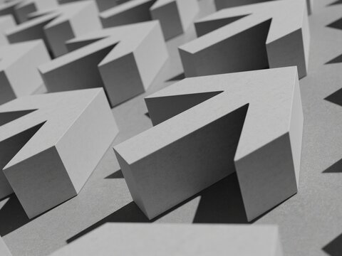 Many Arrows Pointer Signs on Concerte Background