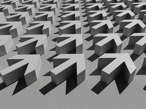 Many Arrows Pointer Signs on Concerte Background