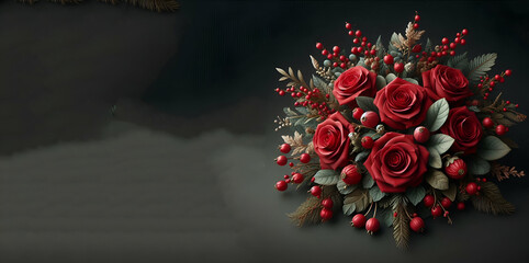 Rose red flower wreath | Premium AI-generated image