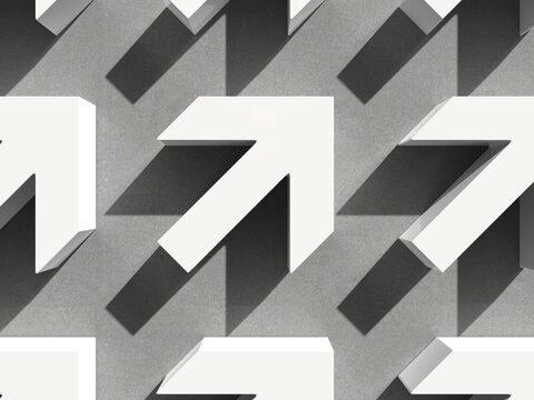 Many Arrows Pointer Signs on Concerte Background