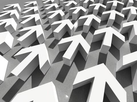 Many Arrows Pointer Signs on Concerte Background