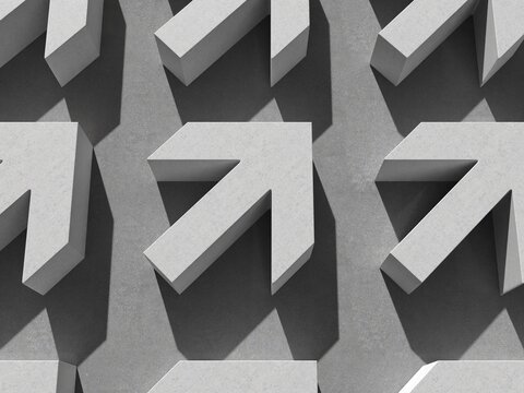Many Arrows Pointer Signs on Concerte Background