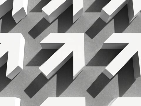 Many Arrows Pointer Signs on Concerte Background