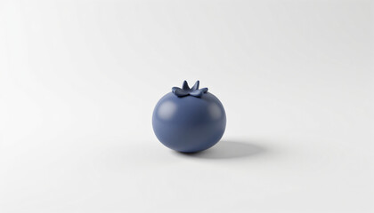A 3D of A blue vase sitting on top of a white surface. on a white background.
