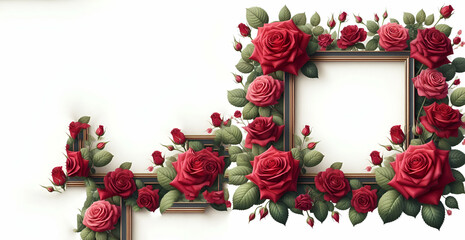 Watercolor Red Roses Wreath, Red Roses Sublimation Design By Basis IT Store , generative ai
