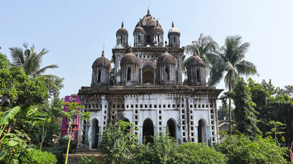 Detailed view of brick carvings on the Lord Shiva Temple in the Nibia Kheda group of temples, Nibia Khera, Kanpur, Uttar Pradesh, India.