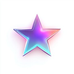 Obraz premium Vibrant Neon Star Graphic Design: A Modern, Colorful 3D Shape for Creative Projects
