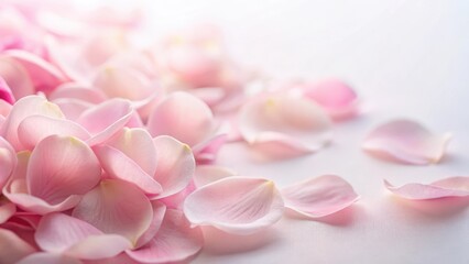 Obraz premium Soft Pink Petals on a White Background , soft focus, elegant look