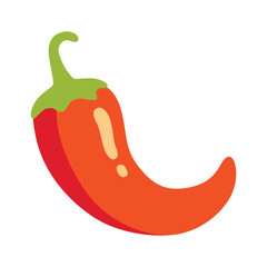Red Hot Natural Chili Icon: Vector Illustration Template for Spicy Food