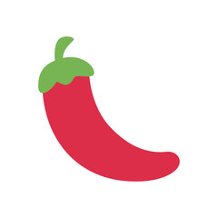 Red Hot Natural Chili Icon: Vector Illustration Template for Spicy Food