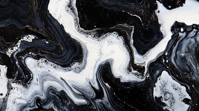 Abstract Black and White Marble Texture