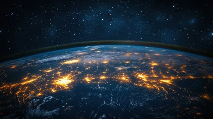 Obraz premium A glowing Earth from space.