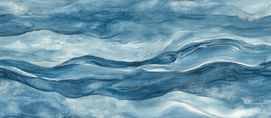 Obraz premium Calming blue watercolor texture with soft flowing waves creates a tranquil atmosphere perfect for relaxation and soothing tired senses.