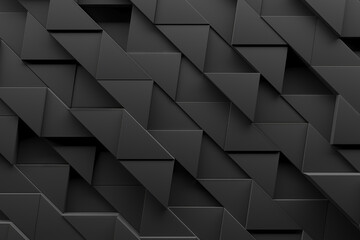 Fototapeta premium Geometric abstract black pattern design for modern interior and wallpaper decoration. 3d render.