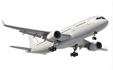 High detailed white airplane, 3d render on a white background, Airline Concept Travel Passenger plane.