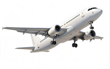 Obraz premium High detailed white airplane, 3d render on a white background, Airline Concept Travel Passenger plane.