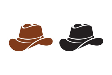 Hat art silhouettes with white background vector illustration with color version