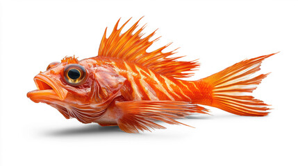 Fototapeta premium Vibrant Orange Fish Illustration on Transparent Background